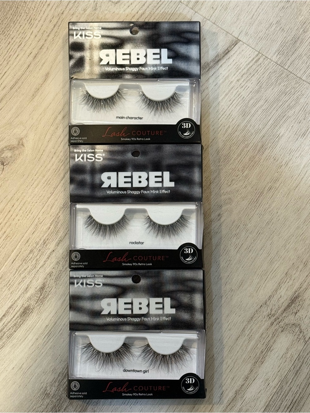 Kiss Rebel Tapered Wave 3D Faux Mink Lashes - Black